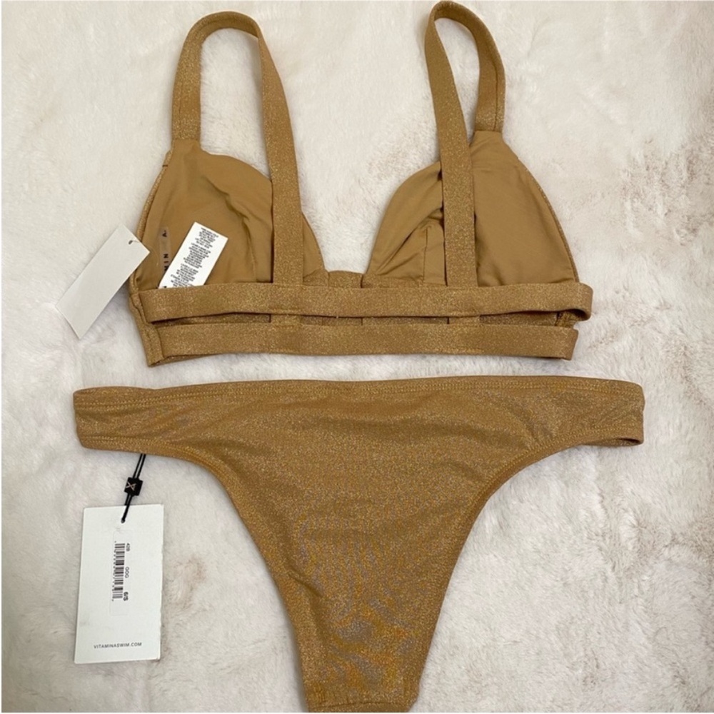 Vitamin A Gold Shimmer Bikini Set - Picture 3 of 3